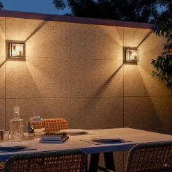 Calex udendørs væglampe, 2-lys, top/bund, aluminium, sort