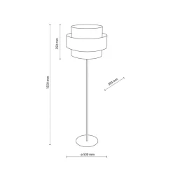 Calisto gulvlampe, jute, cylinder, naturbrun, højde 155 cm