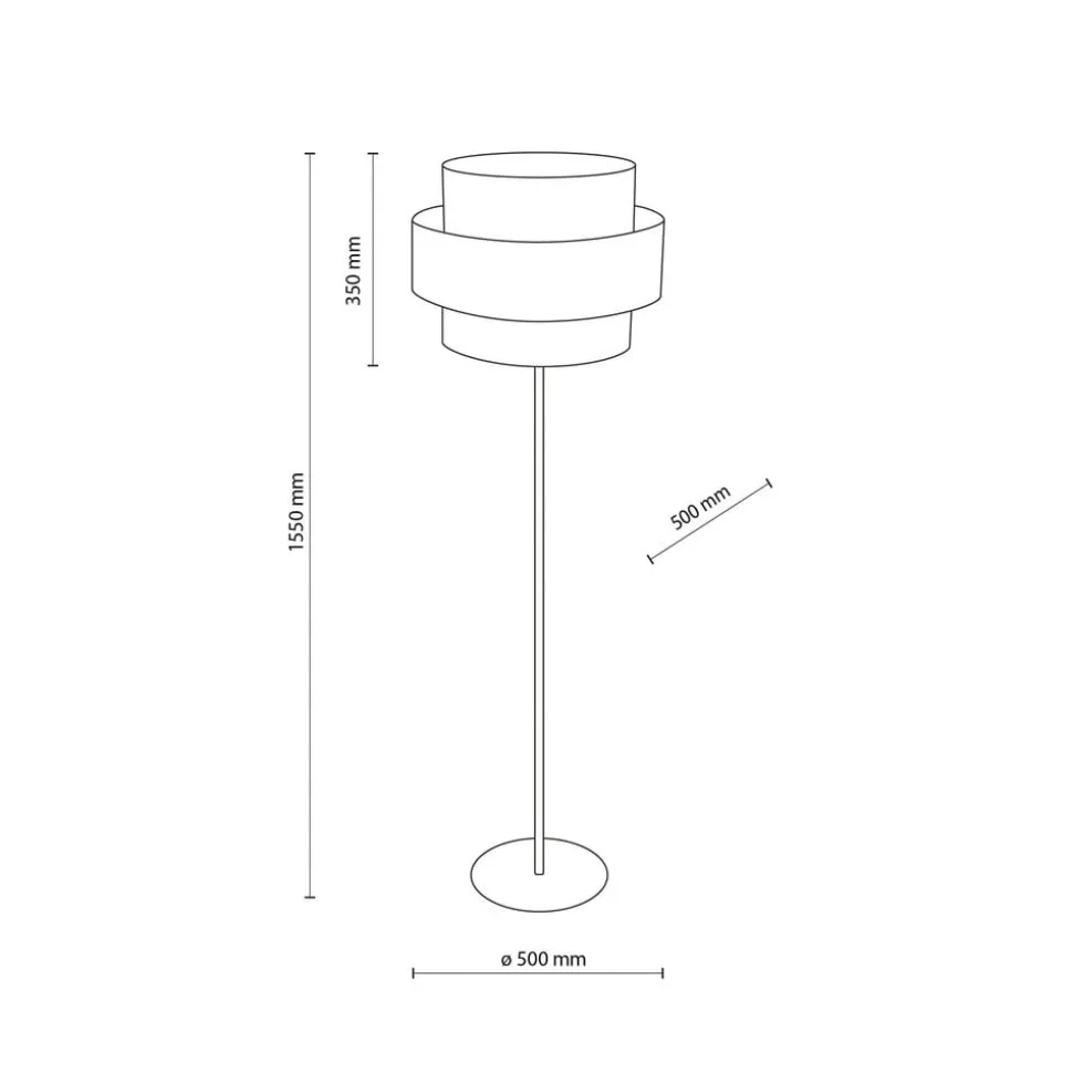 Calisto gulvlampe, jute, cylinder, naturbrun, højde 155 cm