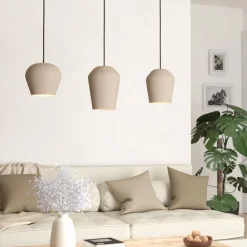 Cambaito hængelampe, sandfarvet, 3 lyskilder