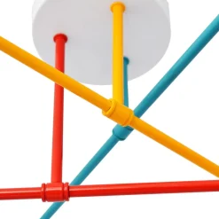 Cambridge loftlampe 6 lyskilder, orange-rød-turkis