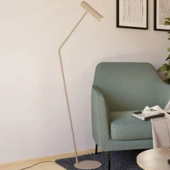 Caminia LED-gulvlampe, højde 158,5 cm, sandfarvet, stål