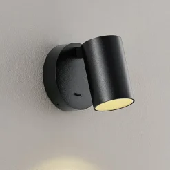 CAN TILT vægspot, sort, Ø 10 cm metal GU10 kontakt