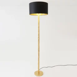 Cancelliere Rotonda chintz-gulvlampe sort/guld