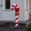 Candycane LED-figur, rød og hvid, højde 120 cm, plast, IP44