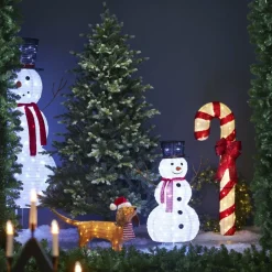 Candycane LED-figur, rød og hvid, højde 120 cm, plast, IP44