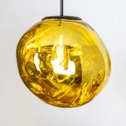 Canopus hængelampe, guldfarvet, Ø 36 cm, glas, E27