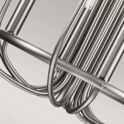 Capitol Hill lysekrone, 12 lys, børstet nikkel