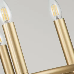 Capitol Hill lysekrone, 6 lyskilder, messing