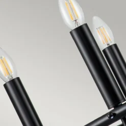 Capitol Hill lysekrone, 6 lyskilder, sort