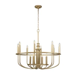 Capitol Hill lysekrone, 12 lyskilder, messing