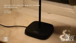 Capri LED-bordlampe til udendørs brug, sort