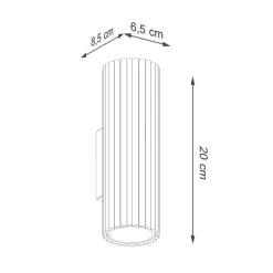 Carbon væglampe, sort, højde 20 cm, aluminium, 2 lyskilder.