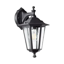 Carleen udendørs væglampe, pendel, sort, metal, glas