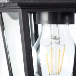 Carleen udendørs væglampe, pendel, sort, metal, glas