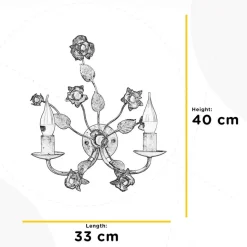 Carolina væglampe, elfenbensfarvet, 2 lyskilder, jern
