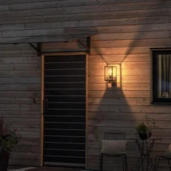 Carpi udendørs væglampe, sort, bredde 16,5 cm