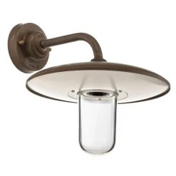 Casale udendørs væglampe, antik kobber klart glas