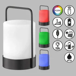 Casoli LED-akku-bordlampe, solar, højde 20 cm