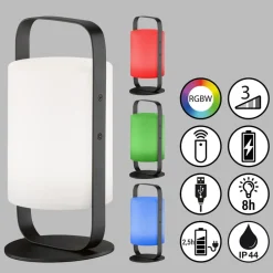 Casoli LED-akku-bordlampe, solar, højde 25 cm