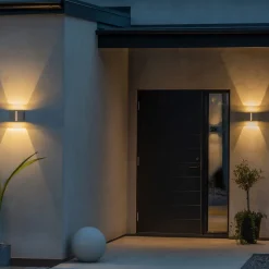 Cassia udendørs LED-væglampe, mørkegrå