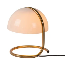 Cato retro-bordlampe med skærm af mælkeglas, hvid