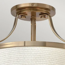 Charlotte loftlampe, hvid/antik messing