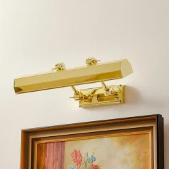 Chawton gallerilampe, poleret messing, 40,2 cm