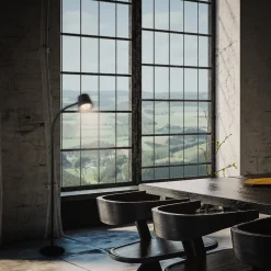 Cielo LED-gulvlampe, sort, touchdæmper, USB-kabel