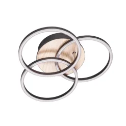 Circle LED-loftlampe 3 lysk fjernbetjening træ