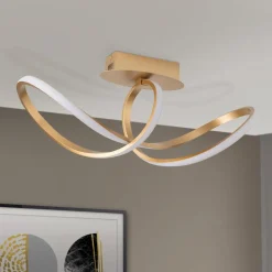 Circus LED-loftlampe, 3.000 K, messing