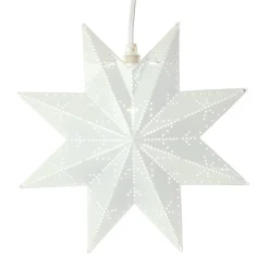 Classic dekostjerne af metal, hvid