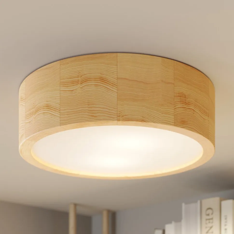 Cleo loftlampe, Ø 27,5 cm, 2 lyskilder, fyrretræ, E27