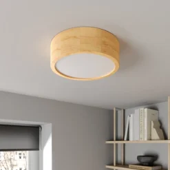 Cleo loftlampe, Ø 27,5 cm, 2 lyskilder, fyrretræ, E27