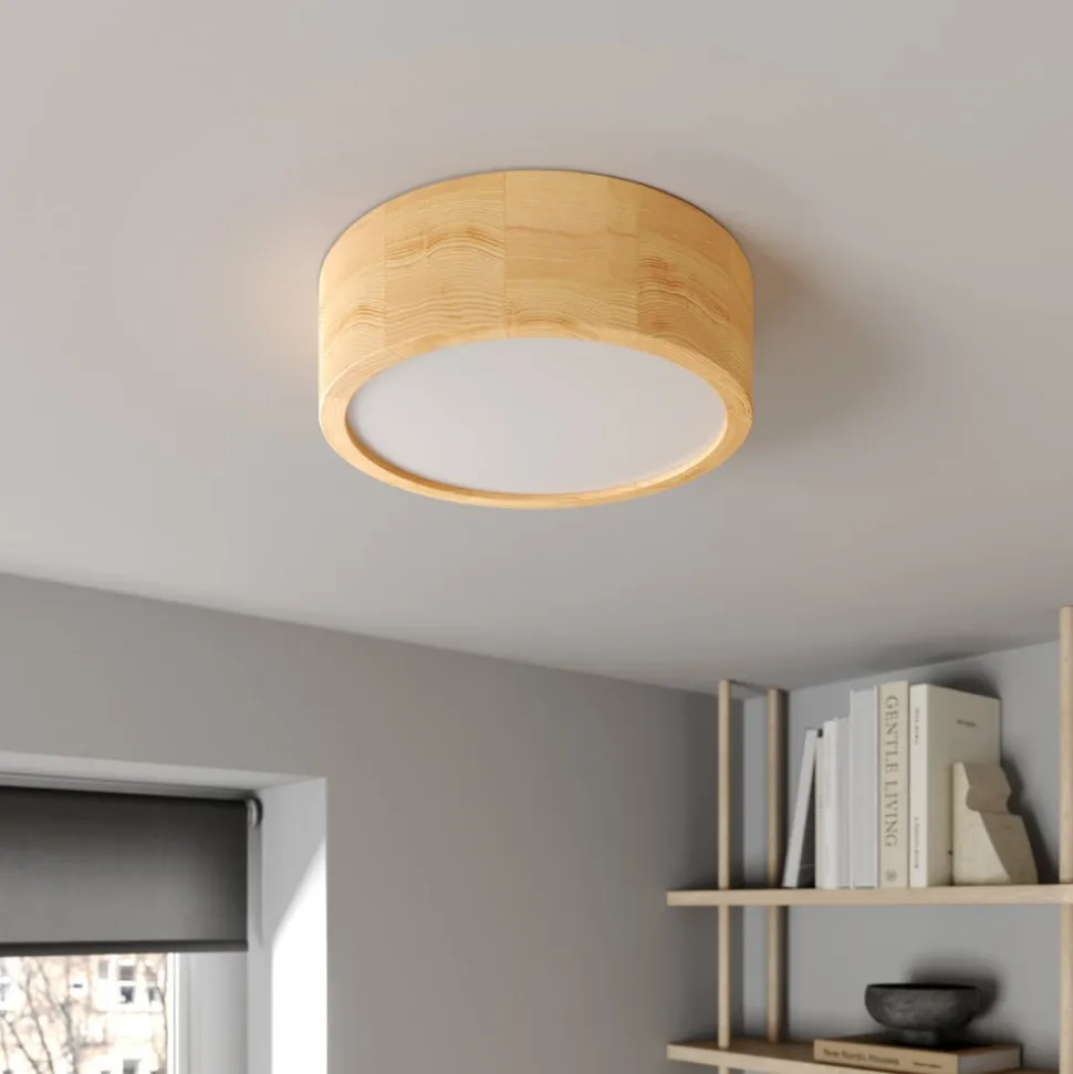 Cleo loftlampe, Ø 27,5 cm, 2 lyskilder, fyrretræ, E27