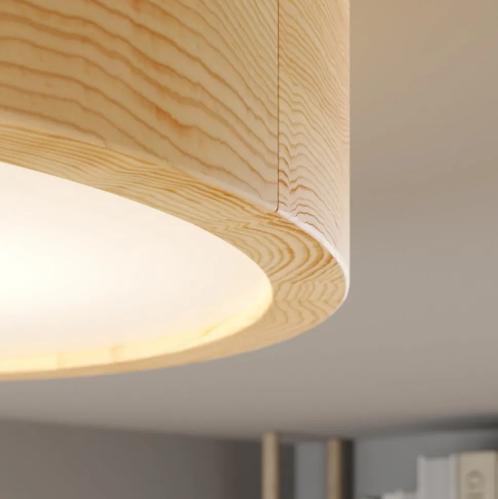 Cleo loftlampe, Ø 27,5 cm, 2 lyskilder, fyrretræ, E27