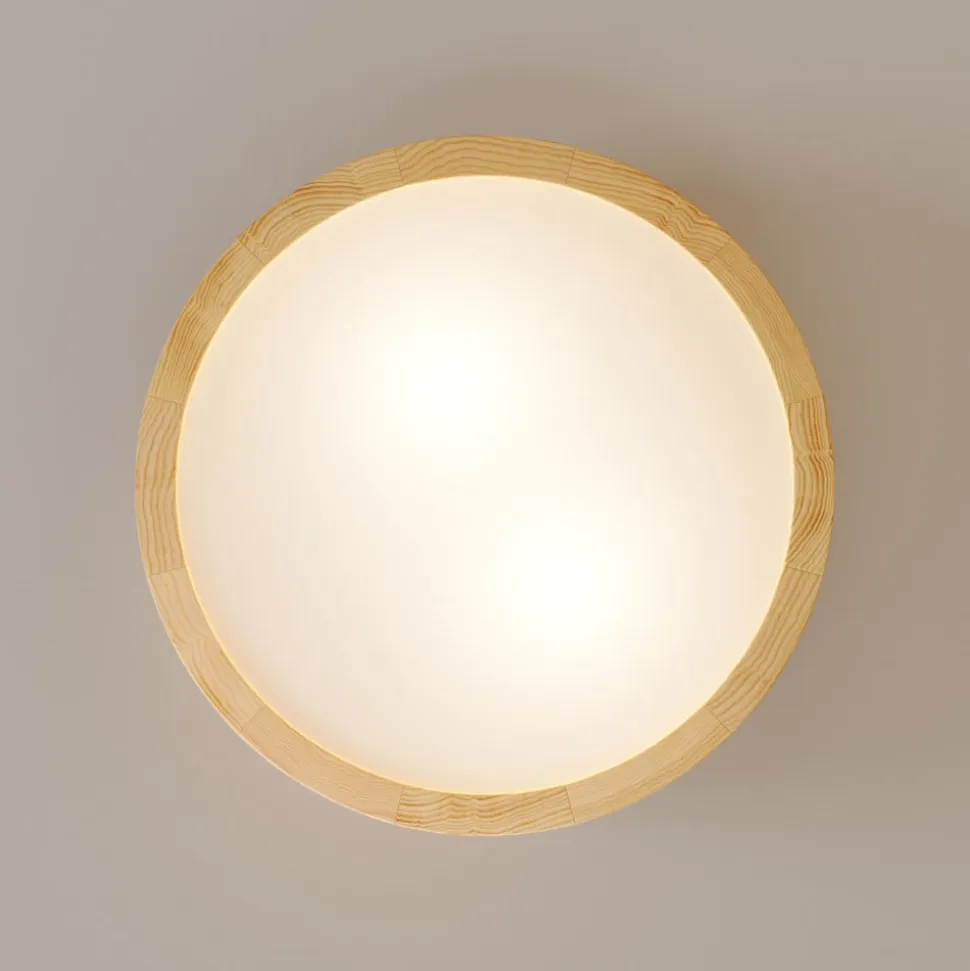 Cleo loftlampe, Ø 27,5 cm, 2 lyskilder, fyrretræ, E27