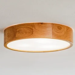 Cleo loftlampe, Ø 38 cm, 3 lyskilder, egetræ, E27