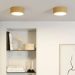 Cleo loftlampe, Ø 20 cm, IP20, guldfarvet, metal, E27