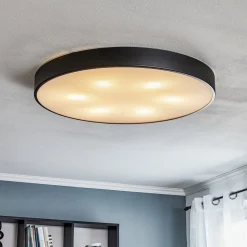 Cleo loftlampe med glasdiffusor, sort, Ø 78 cm