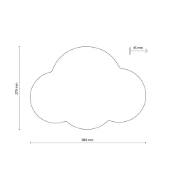 Cloud væglampe, blå, stål, indirekte lys, 38 x 27 cm