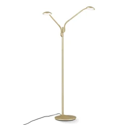 Cobra LED-gulvlampe, 2 lyskilder, mat messing