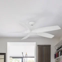 Cocos L loftventilator med LED-lampe, DC, hvid