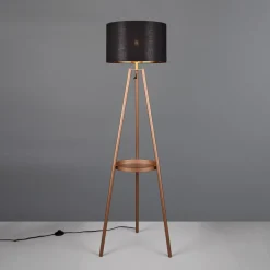 Colette gulvlampe, trebenet fod, kaffe/sort