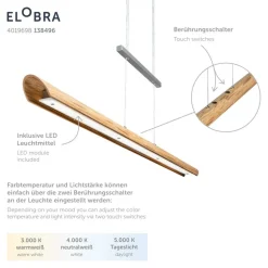 Colombia S LED-pendellampe, eg natur