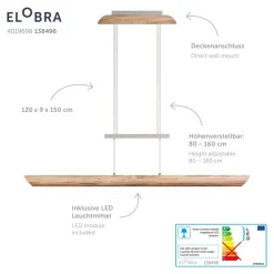 Colombia S LED-pendellampe, eg natur
