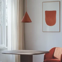 Cono pendel, enkelt lys, Ø 25 cm, teglrød