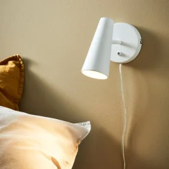 Crest vægspot af metal, hvid, vippekontakt