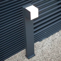 Cuba LED-gadelampe, 1 lyskilde, antracit, 3.000 K