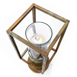 Cubic³ 3369 sokkellampe antik messing/klar